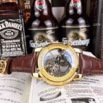 New Copy Patek Philippe Yellow Gold Hollow Dial Watch 40mm